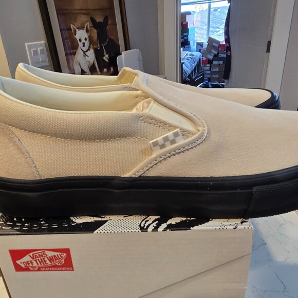 Vans Skate Slip-On Sneakers Shoes Tan/Black VN0A2Z31Y59 Men's US SIZE 10 NEW - Picture 6 of 14